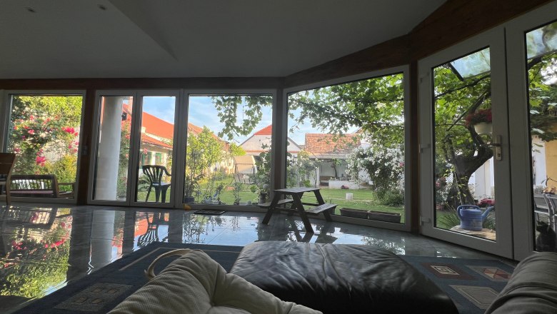 Blick in den Garten, © Gästehaus Weinwurm Blick in den Garten, © Gästehaus Weinwurm