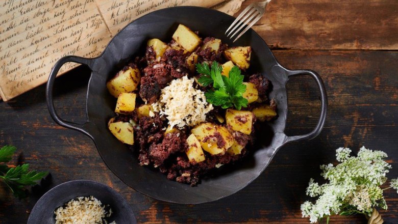 Blunzengröstl, © Florentina Klampferer / LEADER Region Weinviertel Ost Blunzengröstl, © Florentina Klampferer / LEADER Region Weinviertel Ost