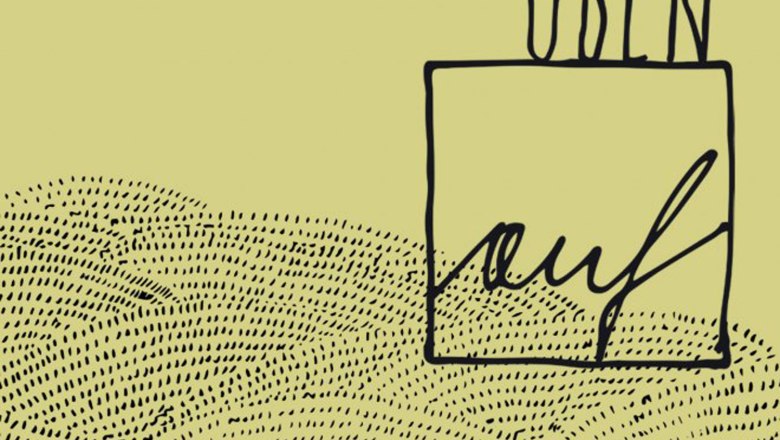 Grafik mit dem Wort 'OBEN' über einem Rechteck, das das Wort 'auf' enthält, auf einem hellgrünen Hintergrund mit schwarzen Strichen.