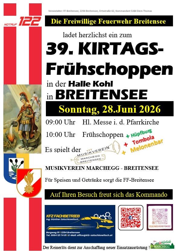Plakat 39. Kirtagsfrühschoppen Breitensee