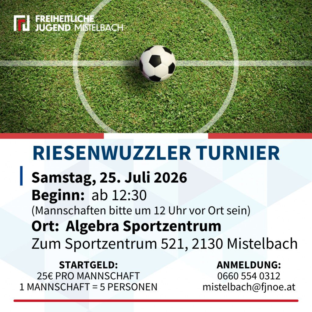 Riesenwuzzler Turnier m Algebra Sportzentrum Mistelbach