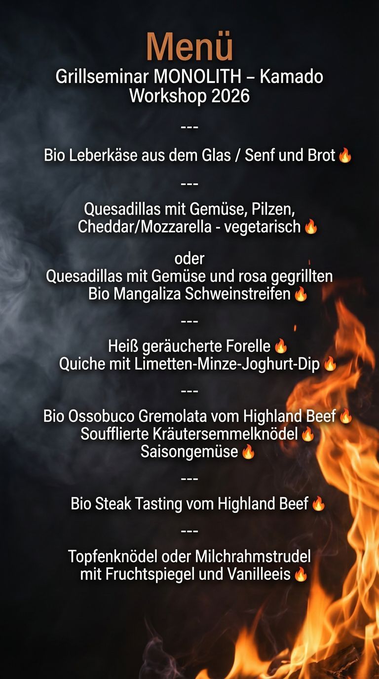 Menü Grillkurs 2026