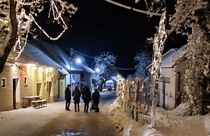 Kellergasse Stoitzendorf im Winter