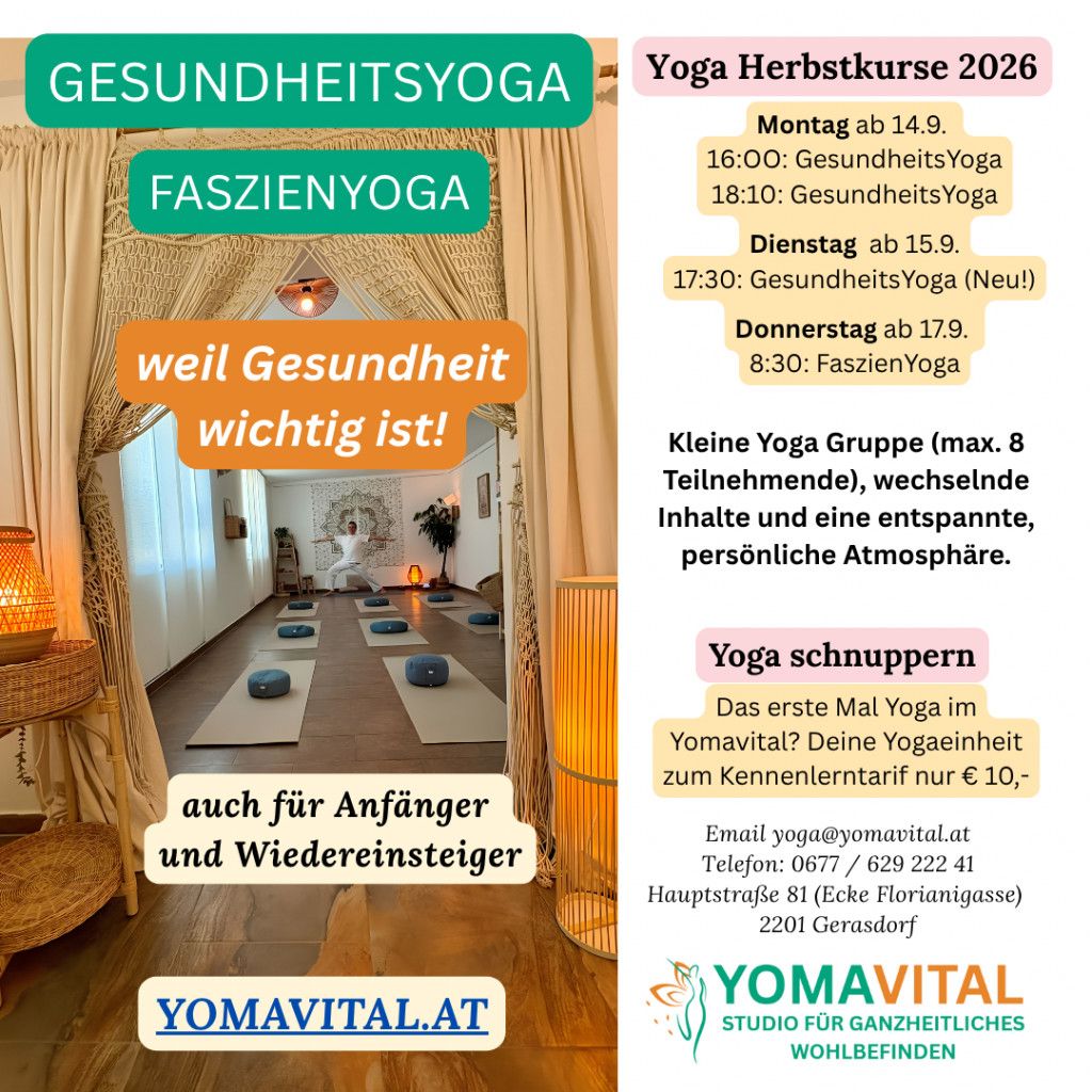 Yomavital.at Yoga Herbstkurse 2026