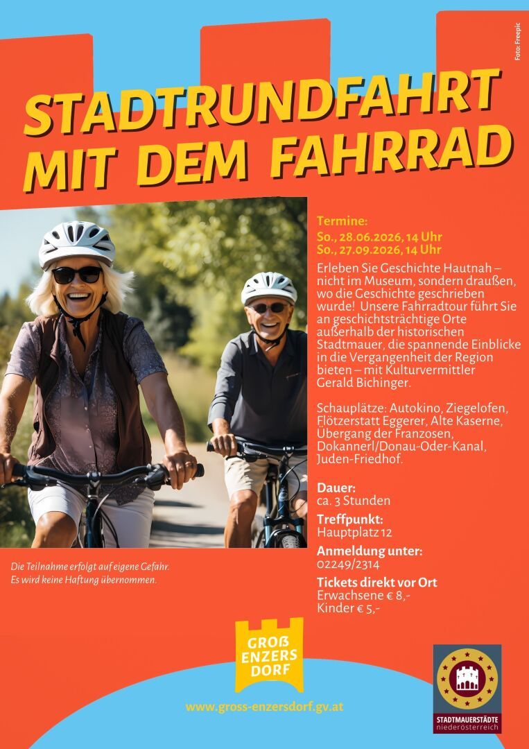 Stadtrundfahrt mit dem Fahrrad durch Groß-Enzersdorf