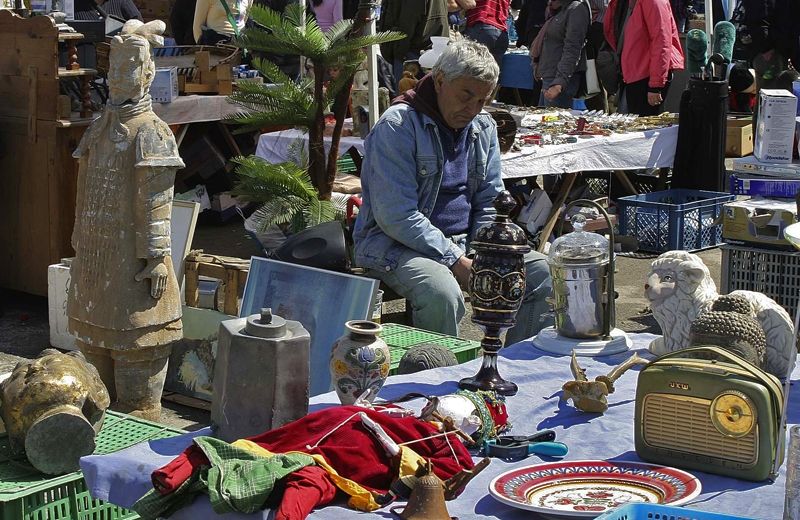 Stand beim Riesenflohmarkt in Eggenburg