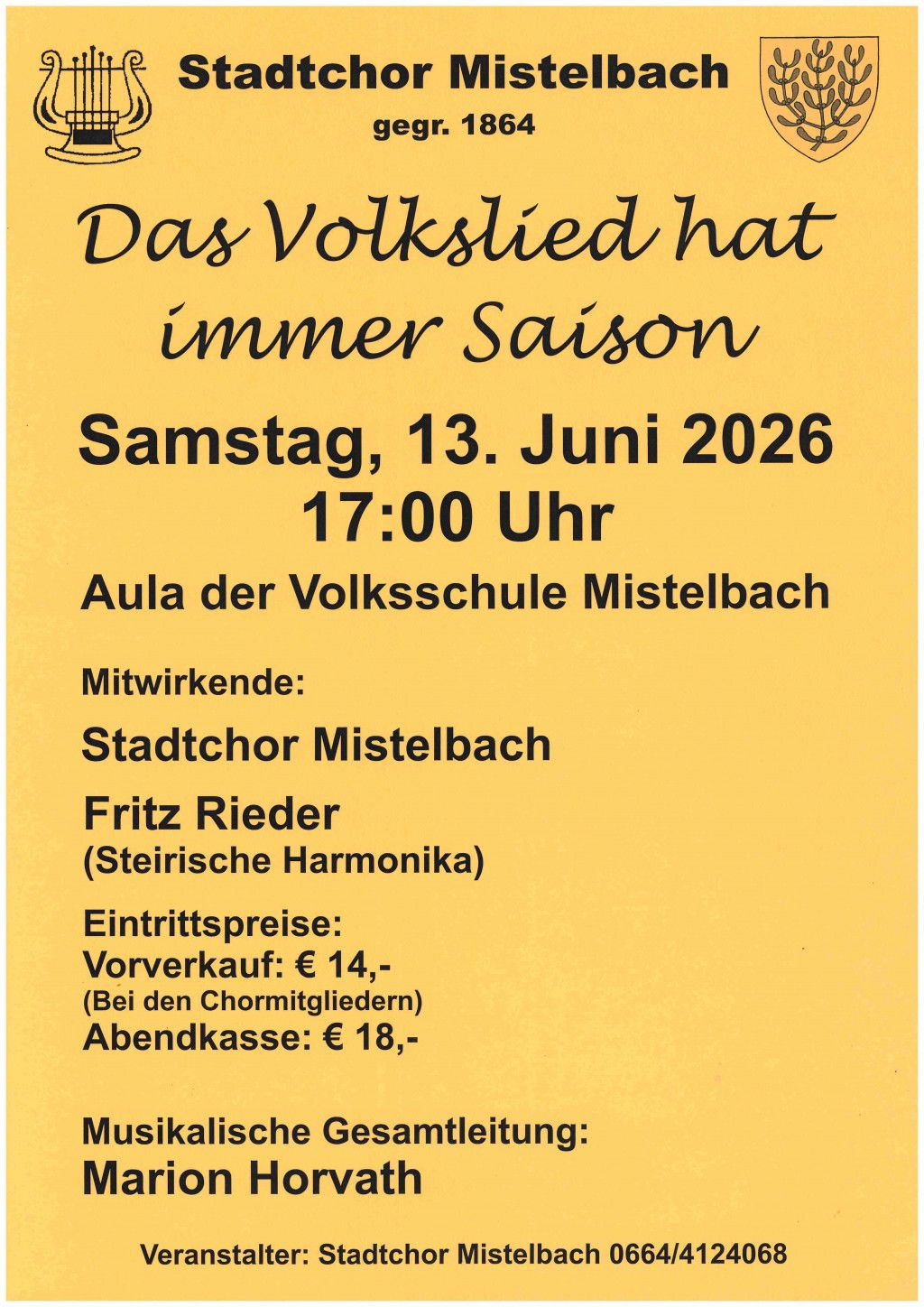 Konzert: Das Volkslied hat immer Saison