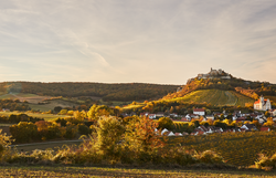 Die sanften Hügel und die goldenen Weinreben laden zu einem entspannenden Spaziergang ein. Die warmen Farben des Herbstes schaffen eine malerische Kulisse, während die sanfte Brise die Blätter zum Rascheln bringt. Ein perfekter Ort, um die Schönheit der Natur zu genießen und die Seele baumeln zu lassen.