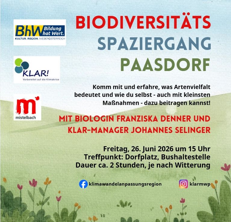 Biodiversitäts-Spaziergang Paasdorf 2026