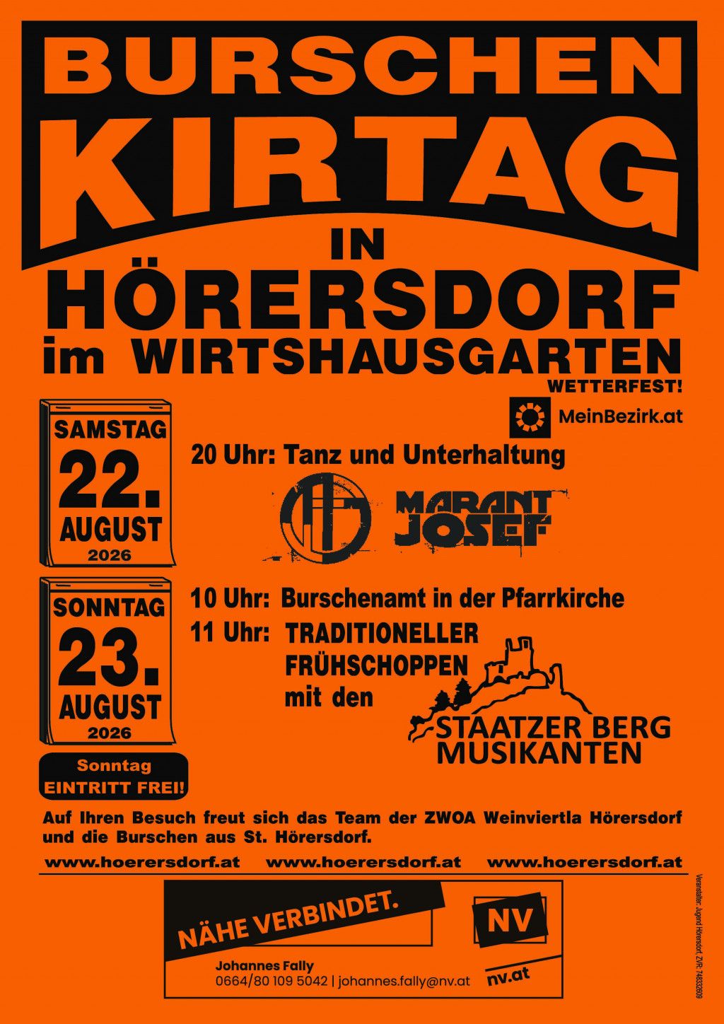 Burschenkirtag Hörersdorf 2026